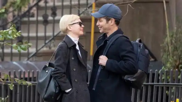 Michelle Williams and Thomas Kail are seen in Brooklyn