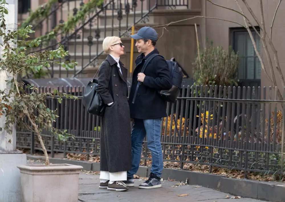 Michelle Williams and Thomas Kail are seen in Brooklyn