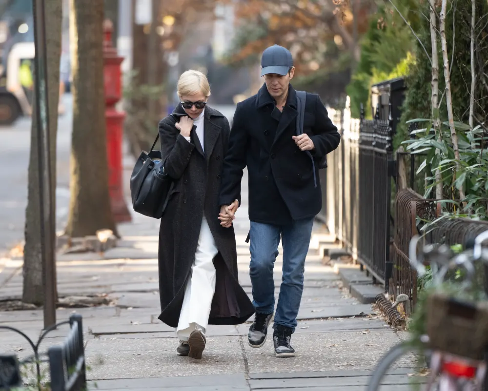 Michelle Williams and Thomas Kail are seen in Brooklyn