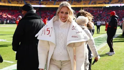 Pregnant Brittany Mahomes Game Day Coat Features Adorable Stitched Tribute to Her 3 Kids