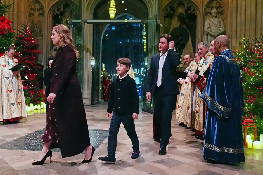 Pregnant Princess Beatrice Husband Bring His Son to Holiday Carol Service