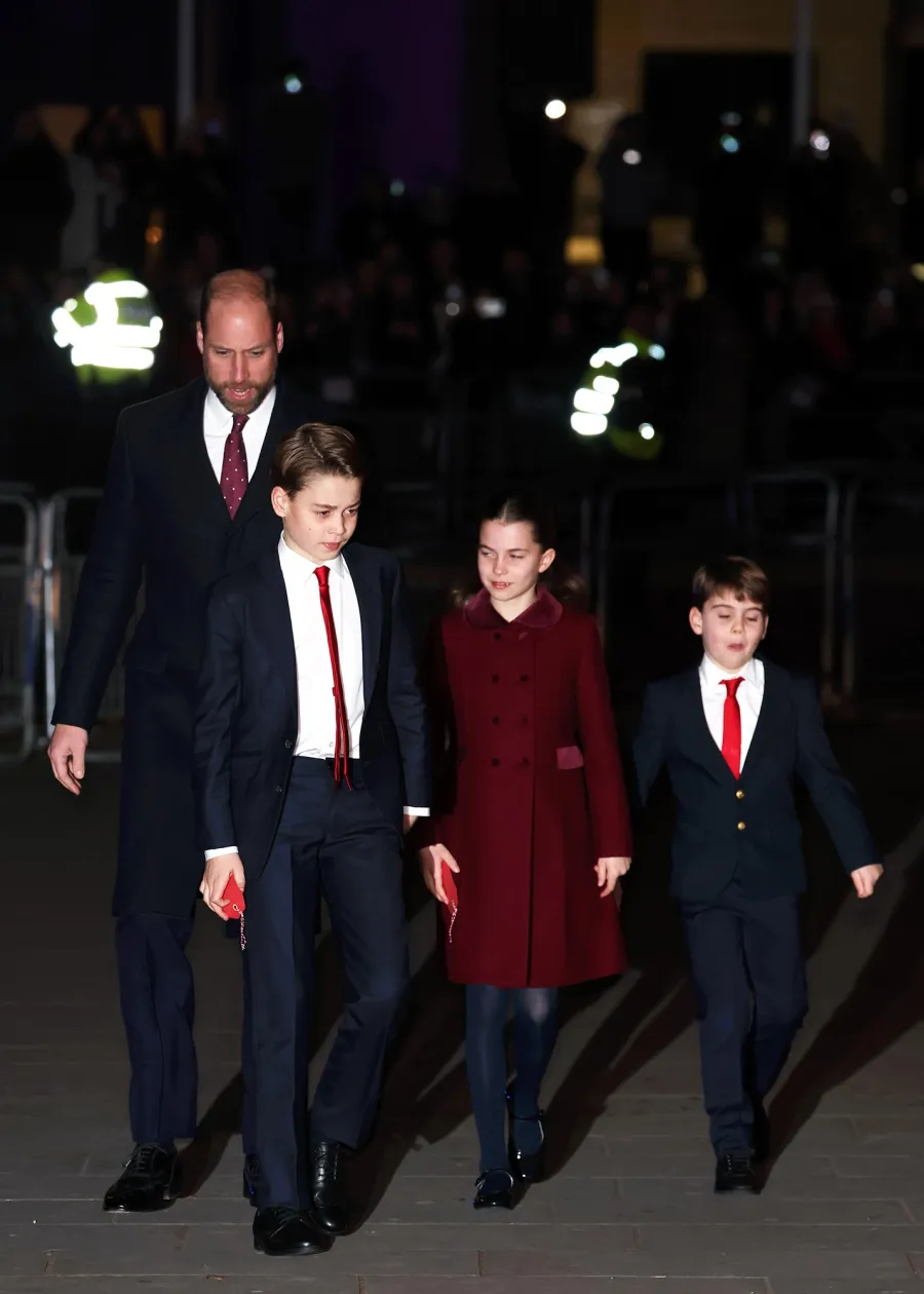 Prince William Escorts 3 Kids to Wife Kate Middletons Together at Christmas Carol Service
