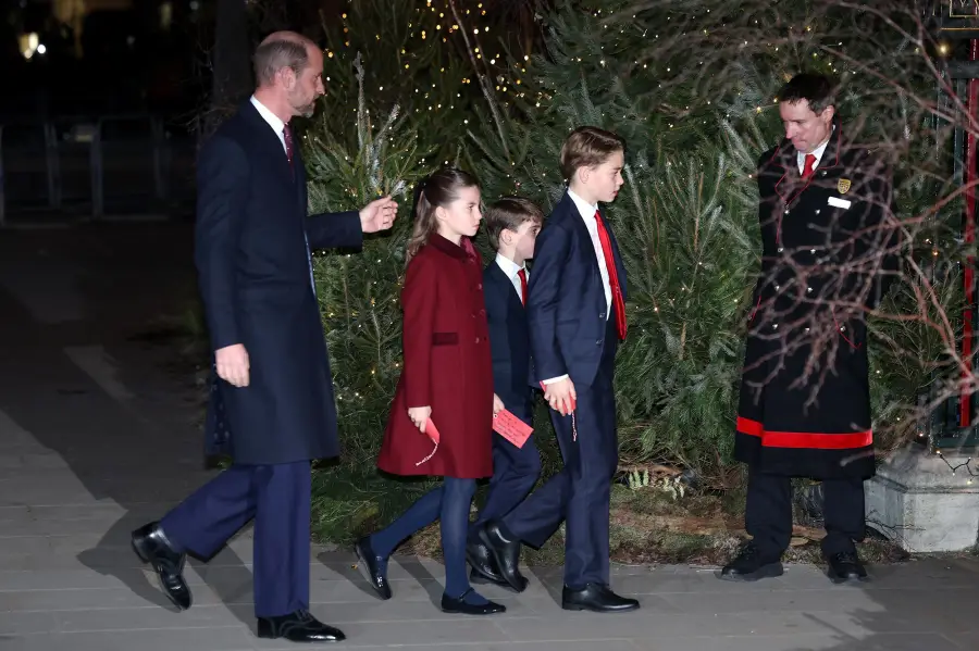 Prince William Escorts 3 Kids to Wife Kate Middletons Together at Christmas Carol Service
