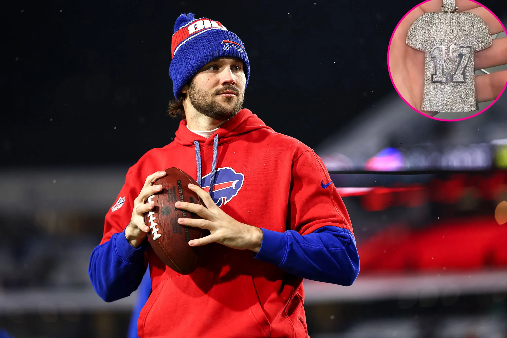 Promo Bills QB Josh Allen Gifted 14 Karat White Gold MVP Chain by Teammates for Christmas