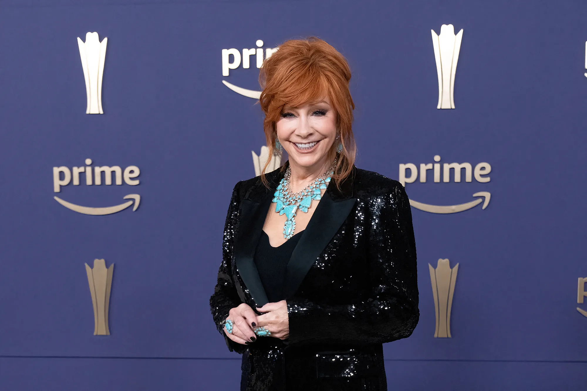US singer Reba McEntire arrives for the 59th Academy of Country Music awards (ACM) at Ford Center in The Star in Frisco, Texas, May 16, 2024. (Photo by SUZANNE CORDEIRO / AFP) (Photo by SUZANNE CORDEIRO/AFP via Getty Images)