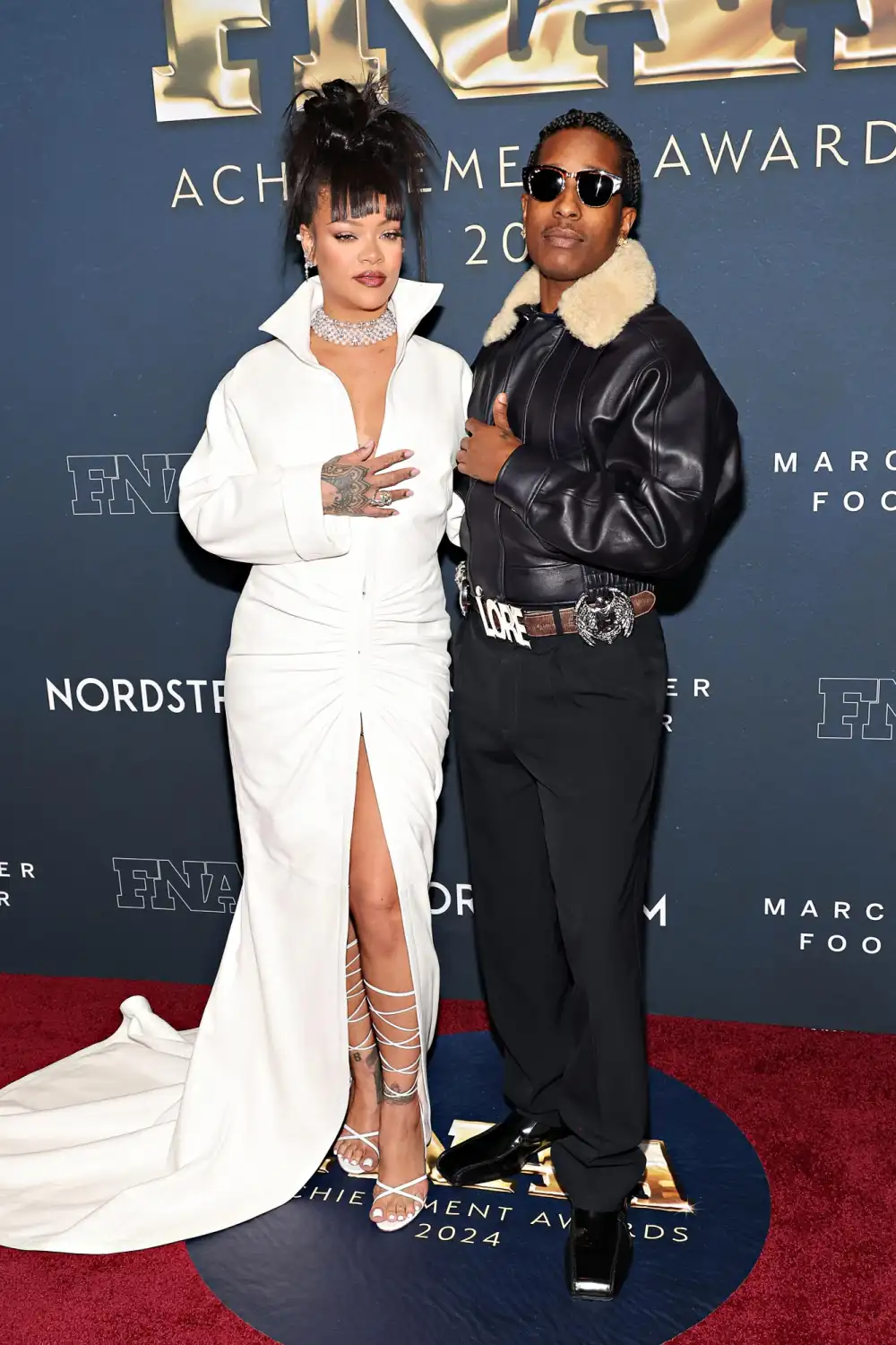 Rihanna and A AP Rocky Do His and Hers Leather on the Red Carpet 111