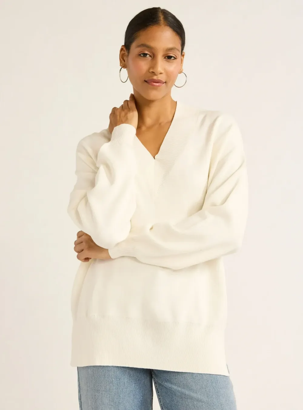 Scoop tunic sweater