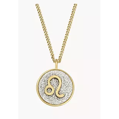 Fossil Zodiac Leo Silver Paper Glitz Pendant Necklace
