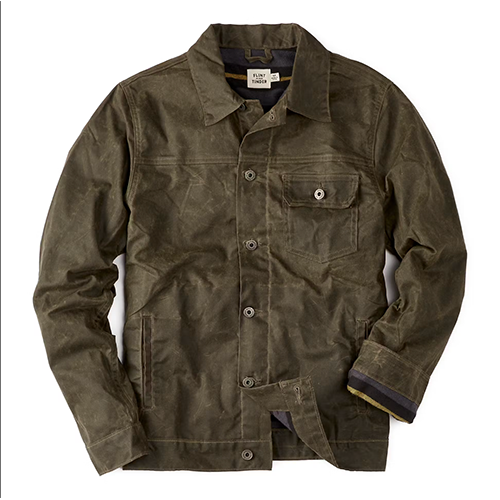Flint and Tinder Flannel-Lined Waxed Trucker Jacket
