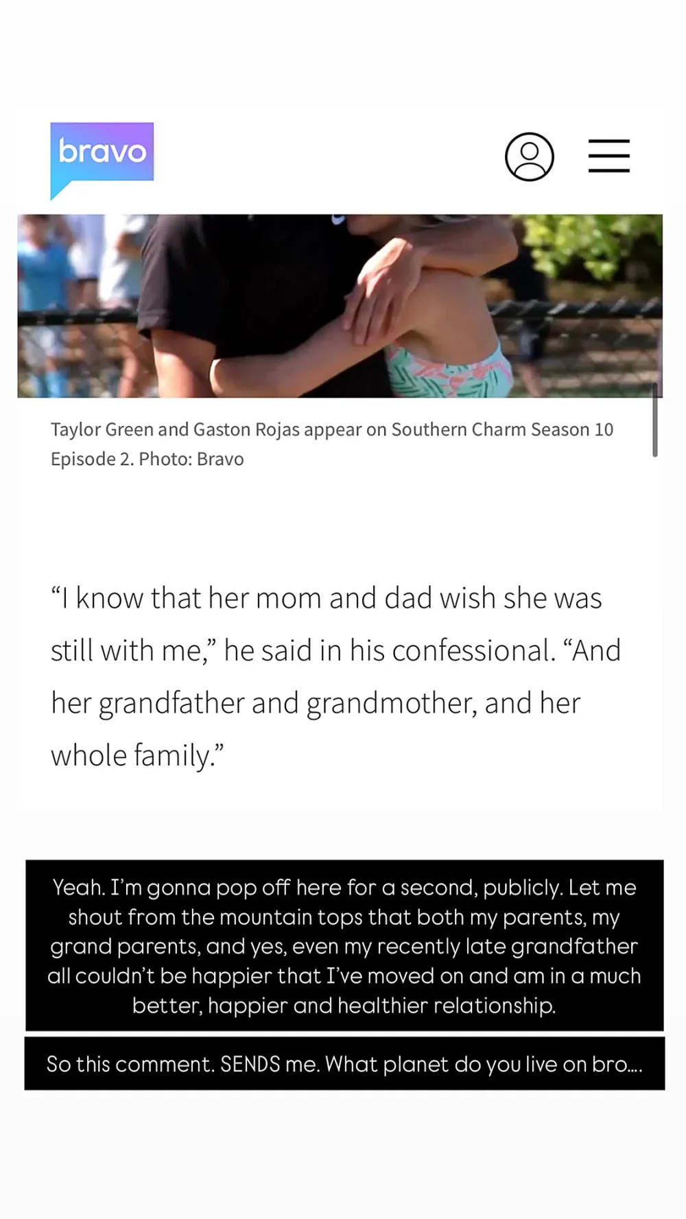 Southern Charm's Taylor Ann Green Slams Shep Rose's Claims Her Family Wishes They Were Together