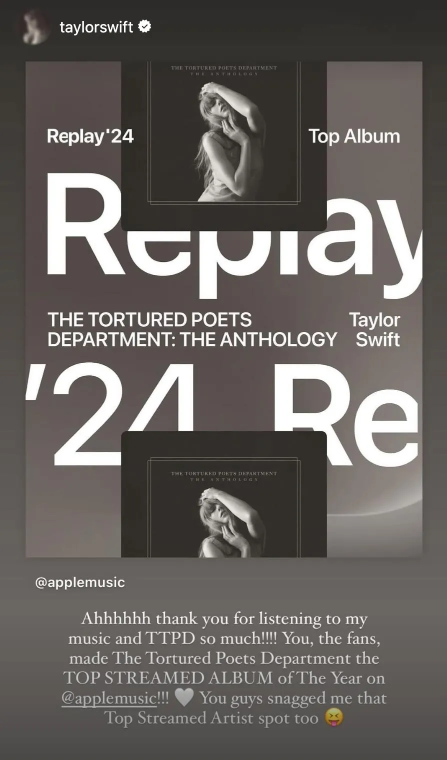 Taylor Swift Celebrates Apple Music Honor