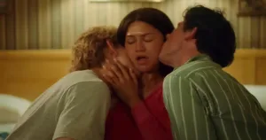 The Hottest Movie Moments of 2024 From Challengers Steamy 3 Way Kiss to Ryan Gosling s Wet T Shirt Challengers Kissing Scene 1521