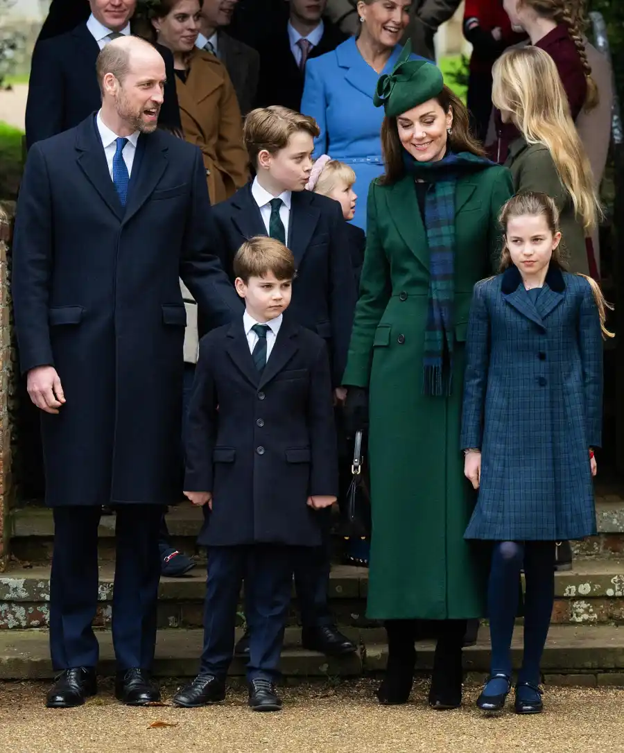 The Royal Family Attends 2024 Sandringham Christmas Day Church Service After Difficult Year 679 Prince William, Prince of Wales, Prince Louis of Wales, Prince George of Wales, Catherine, Princess of Wales and Princess Charlotte of Wales