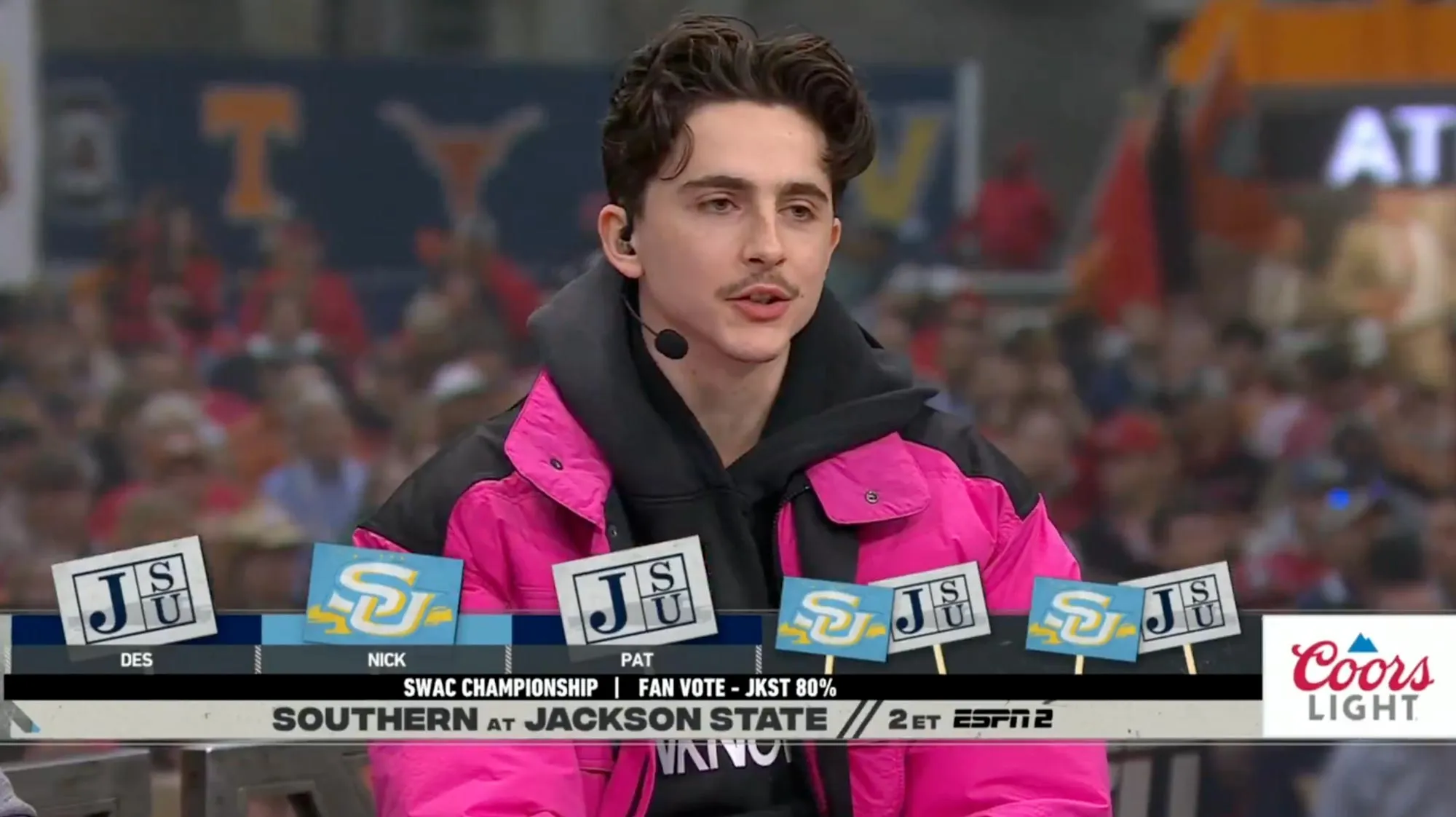 Timothee Chalamet Impresses College Game Day Hosts With His Football Predictions