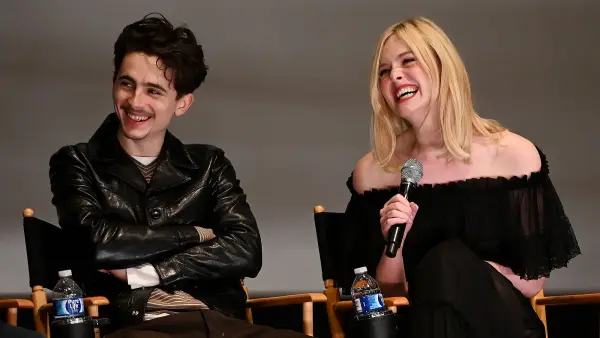 Timothee Chalamet and Elle Fanning Nail Wicked Holding Space Meme