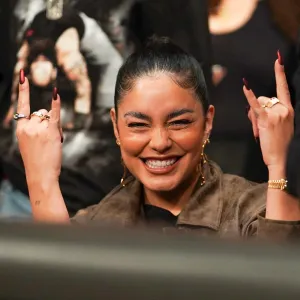 Vanessa Hudgens Holiday and Birthday Nails are Gleaming With Red