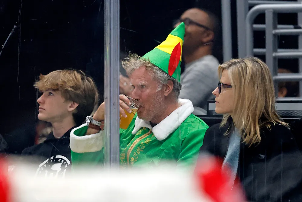 Will Ferrell Smokes Cigarette While Dressed as Elf Character Buddy at NHL Game