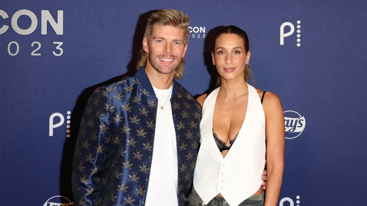 Kyle Cooke (L) and Amanda Batula of "Summer House" television series attends BravoCon 2023 at Caesars Forum on November 03, 2023 in Las Vegas, Nevada.