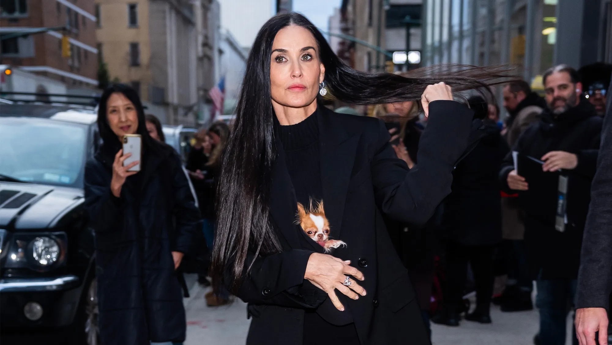 Demi Moore is seen in Midtown on December 04, 2024 in New York City.