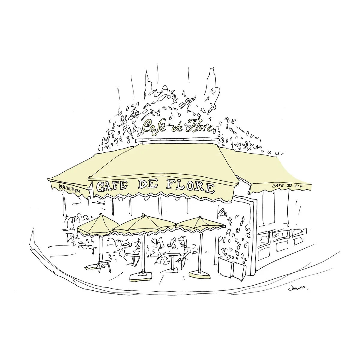 Caf&eacute; de Flore print