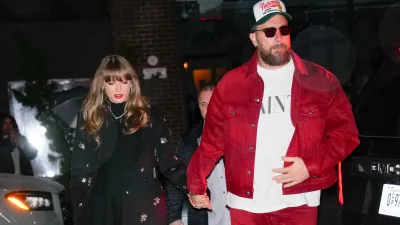 Taylor Swift and Travis Kelce are seen on December 28, 2024 in New York City.