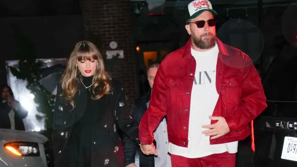 Taylor Swift and Travis Kelce are seen on December 28, 2024 in New York City.