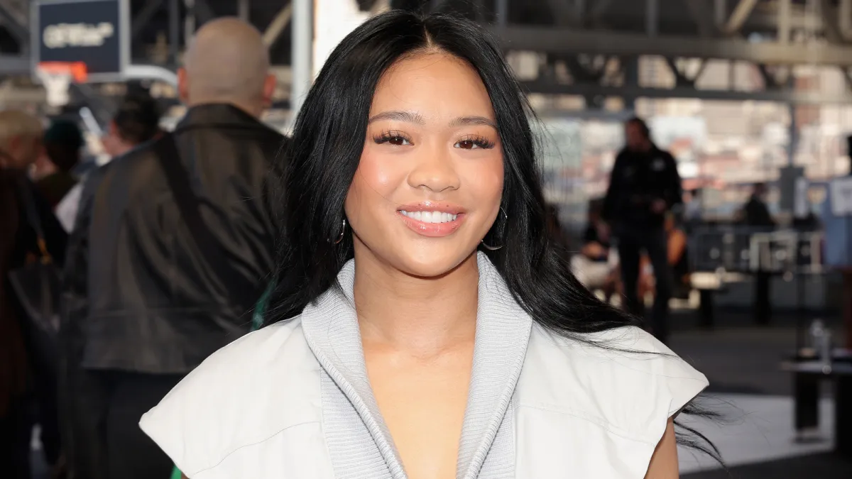 NEW YORK, NEW YORK - SEPTEMBER 08: Sunisa Lee attends the Off-White fashion show during the September 2024 New York Fashion Week on September 08, 2024 in New York City. (Photo by Michael Loccisano/Getty Images)