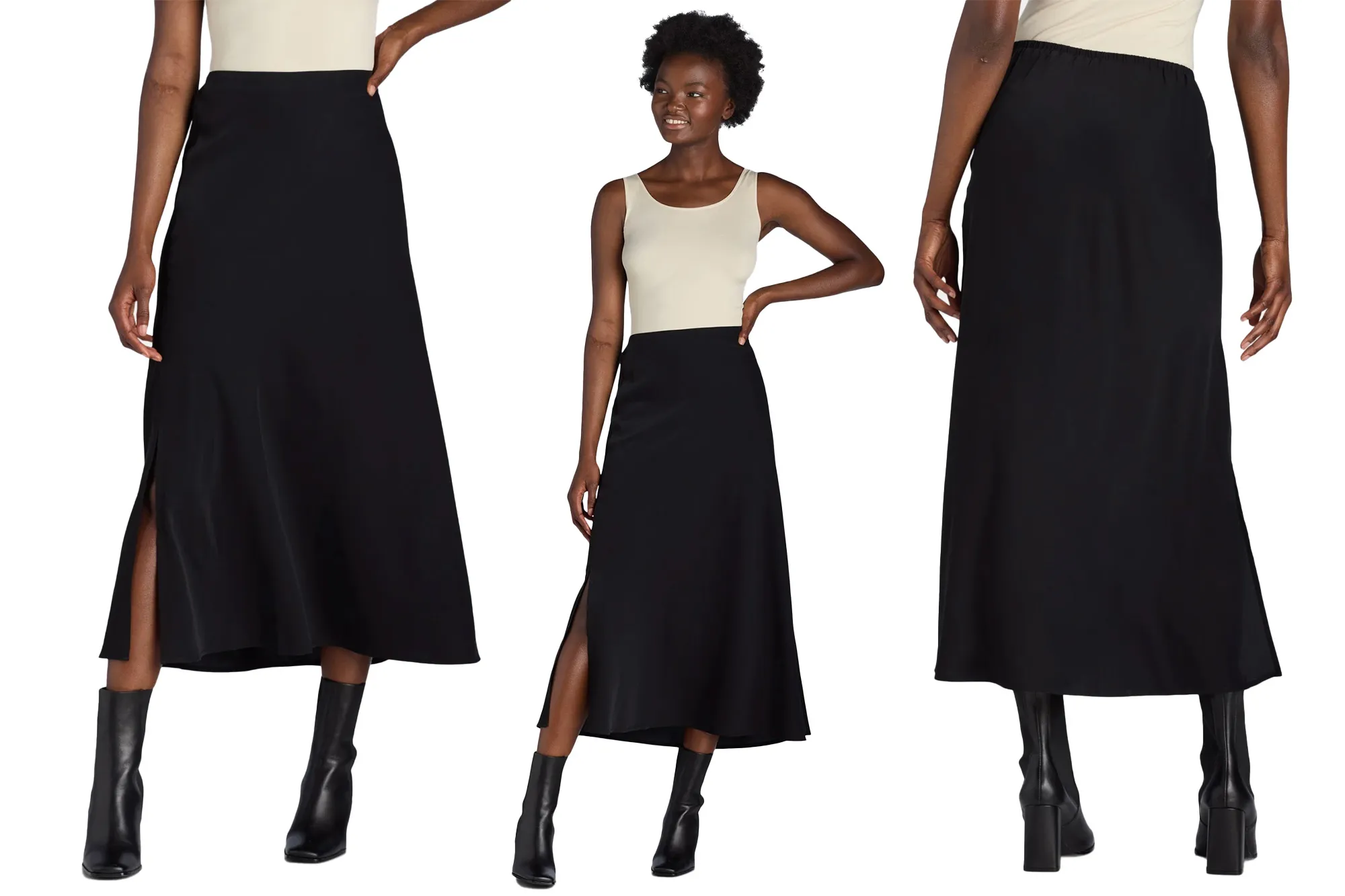 time and tru satin slip maxi skirt