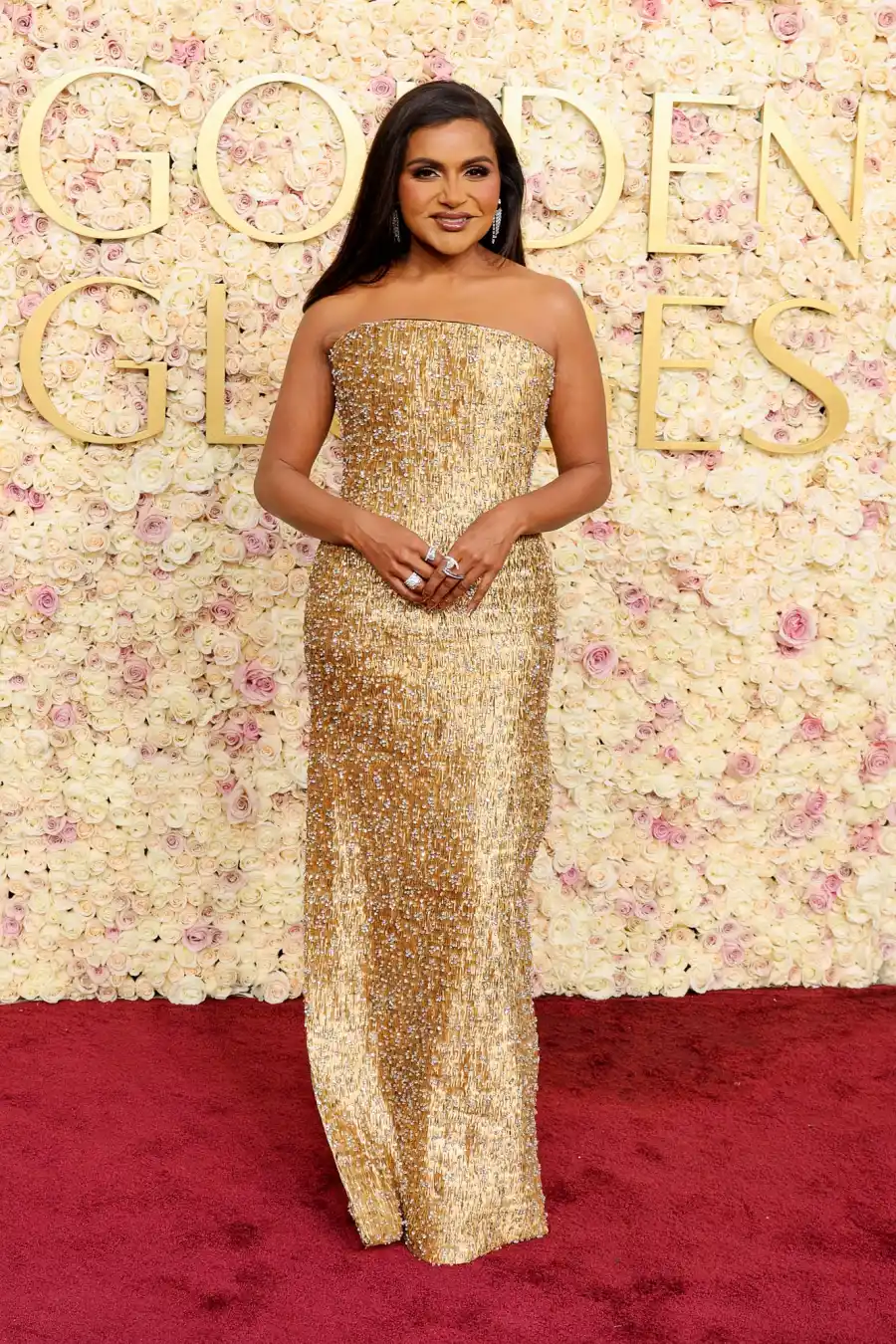 2025 Golden Globes Red Carpet Mindy Kaling 448