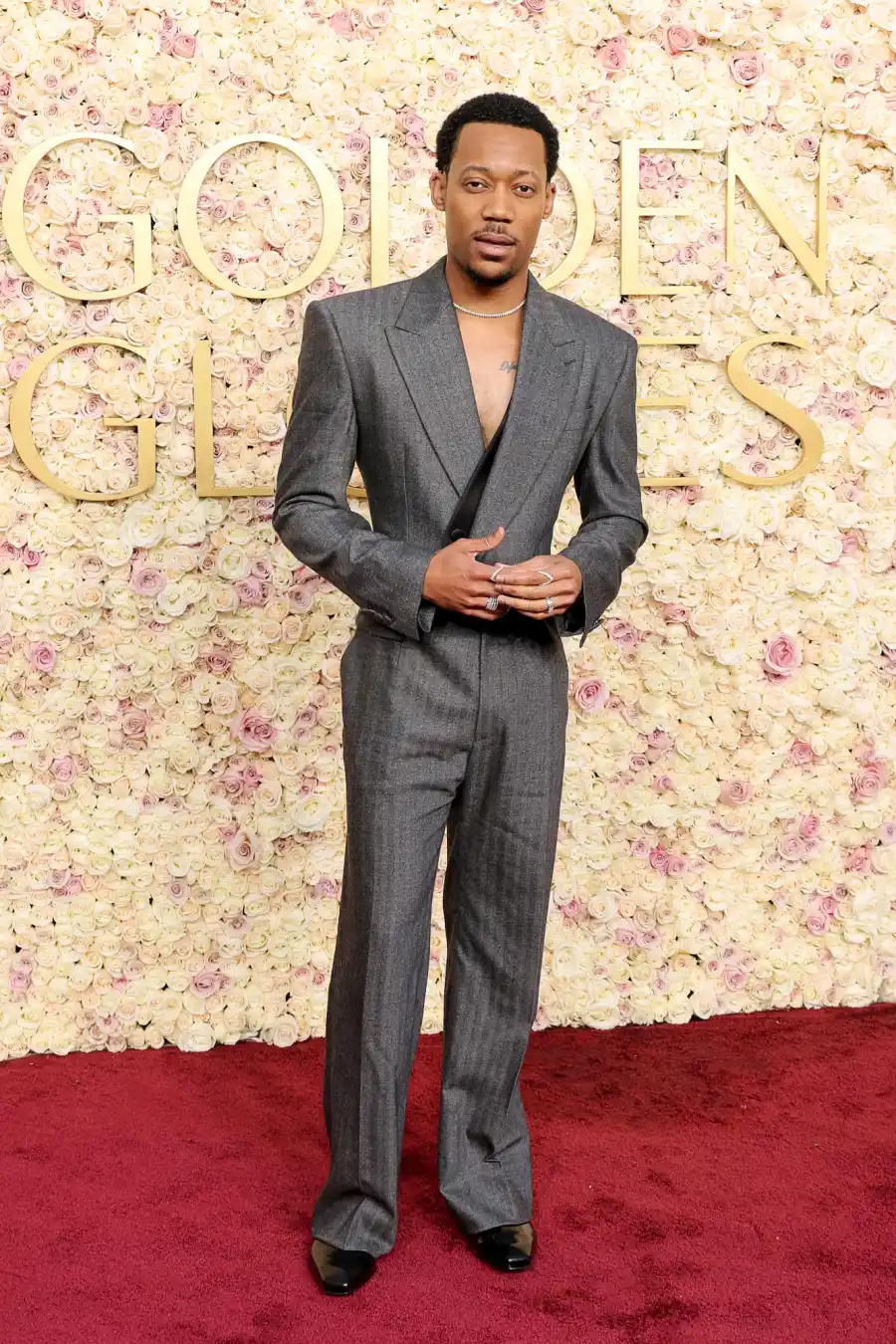 2025 Golden Globes Red Carpet Tyler James Williams 452
