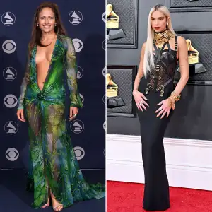 25 Versace Moments That Made Red Carpet History Jennifer Lopez Dua Lipa