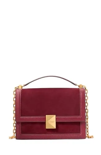 Kate Spade New York Deco Pebbled Leather & Suede Chain Shoulder Bag