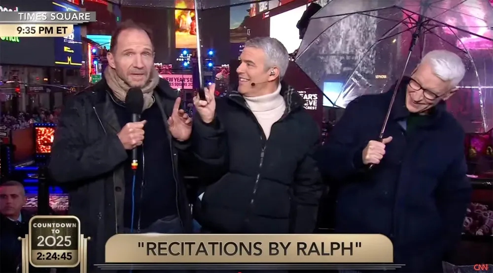 Andy Cohen and Anderson Cooper Funniest Televised New Years Eve Moments Ralph Fiennes 2024 2025