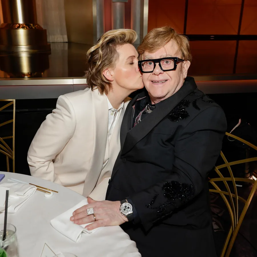 Brandi Carlile and Elton John 2025 Golden Globes