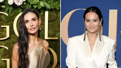 Bruce Willis Wife Emma and Ex Demi Moore Are Friendship Goals Golden Globes 2025