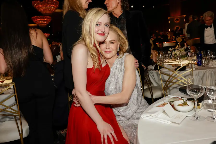 Dakota Fanning and Nicole Kidman 2025 Golden Globes