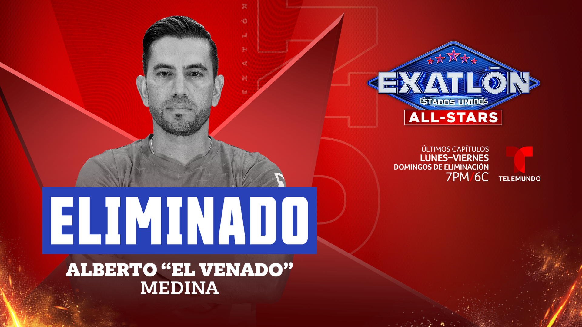 Alberto "El venado" Medina, eliminado de Exatlón Estados Unidos All-Stars