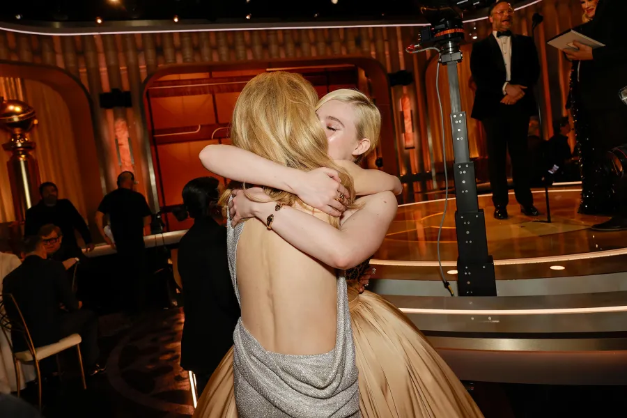 Elle Fanning and Nicole Kidman 2025 Golden Globes