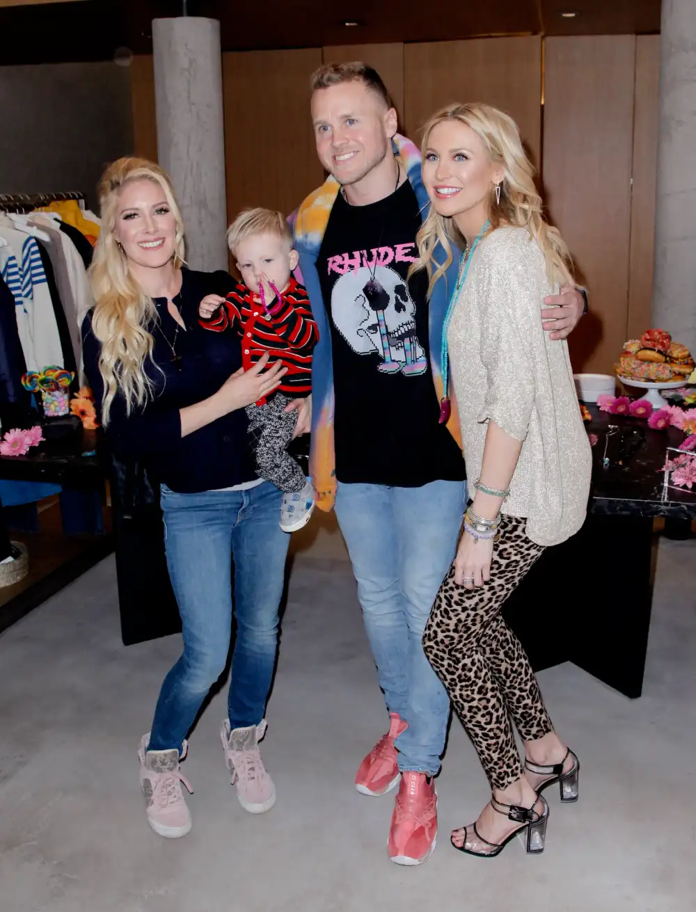 (l-r) Heidi Montag, son, Gunner, Spencer Pratt, Stephanie Pratt