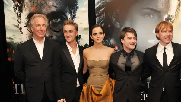 Alan Rickman with 'Harry Potter' cast in 2011