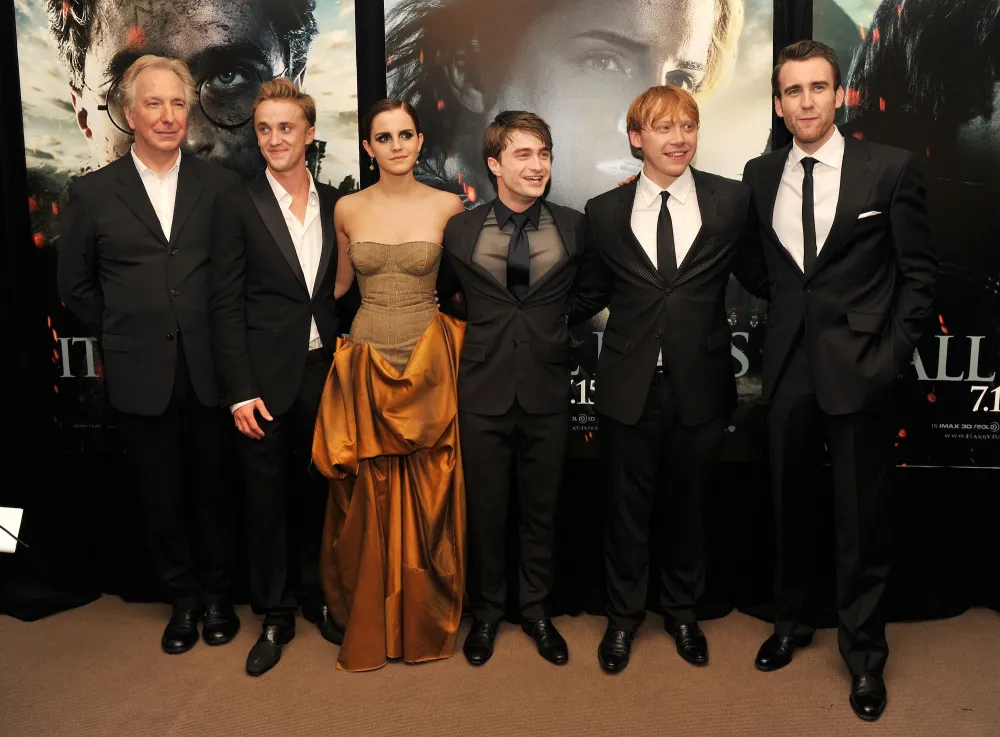 Alan Rickman with 'Harry Potter' cast in 2011
