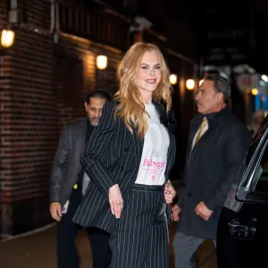 Nicole Kidman is seen leaving 'The Late Show with Stephen Colbert' on December 16, 2024 in New York City.