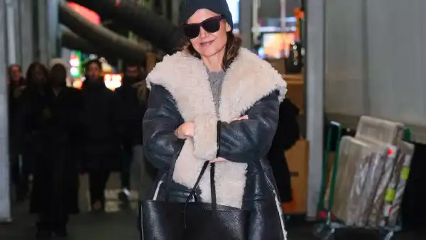 Katie Holmes is seen on January 10, 2025 in New York City.