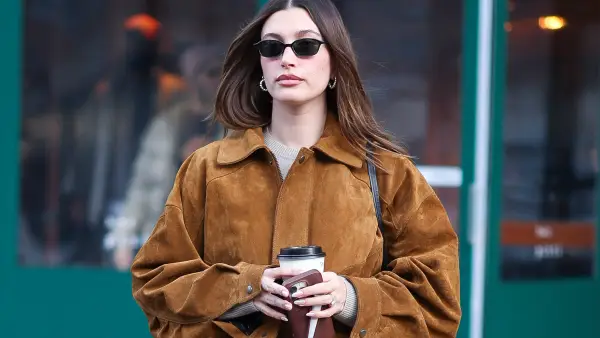 Hailey Bieber Suede Jacket
