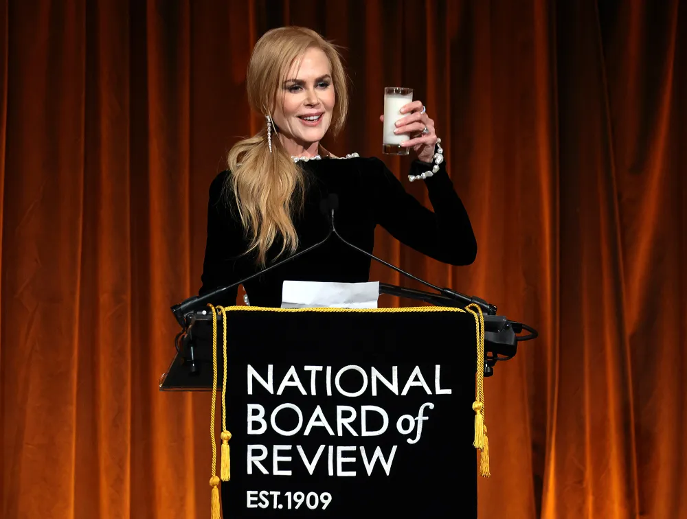 Nicole Kidman Honors Her &lsquo;Babygirl&rsquo; Character By Chugging Milk While Accepting Movie Award