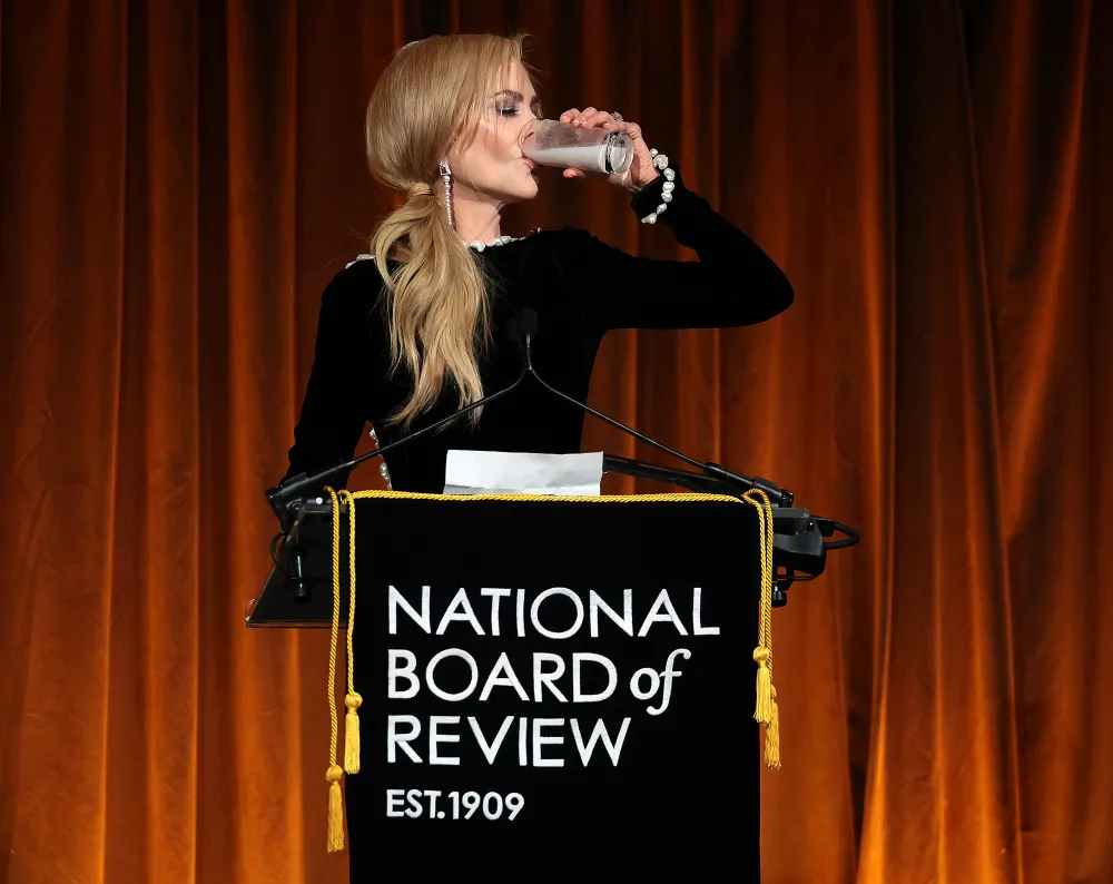 Nicole Kidman Honors Her &lsquo;Babygirl&rsquo; Character By Chugging Milk While Accepting Movie Award