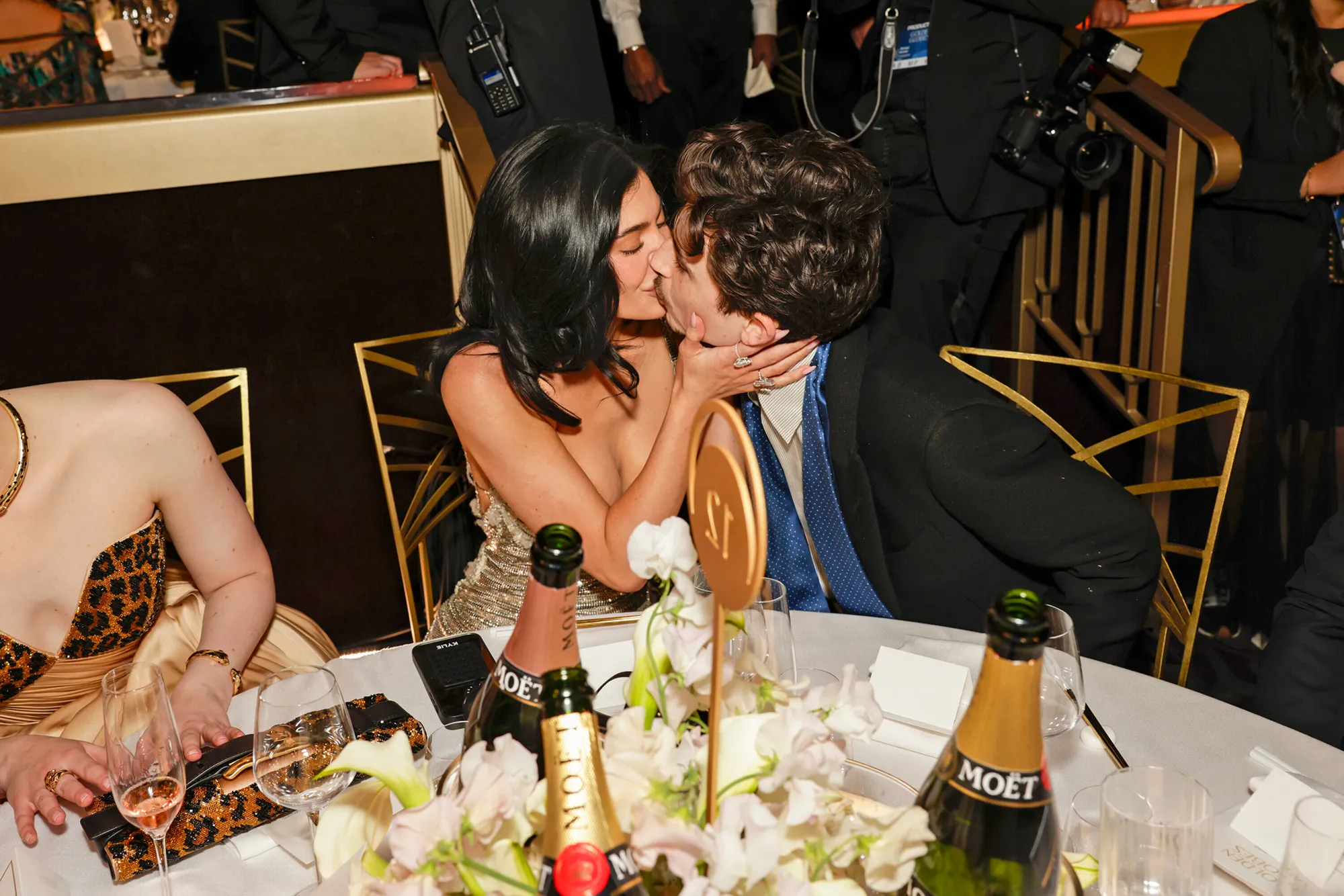 Hot Pics Kylie Jenner and Timothee Chalamet shared a kiss from their table at the 82nd annual Golden Globes