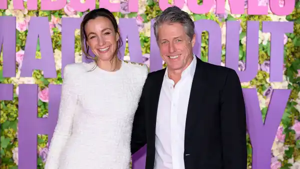 Hugh Grant Wife Anna Eberstein Step Out at Bridget Jones Premiere