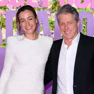 Hugh Grant Wife Anna Eberstein Step Out at Bridget Jones Premiere