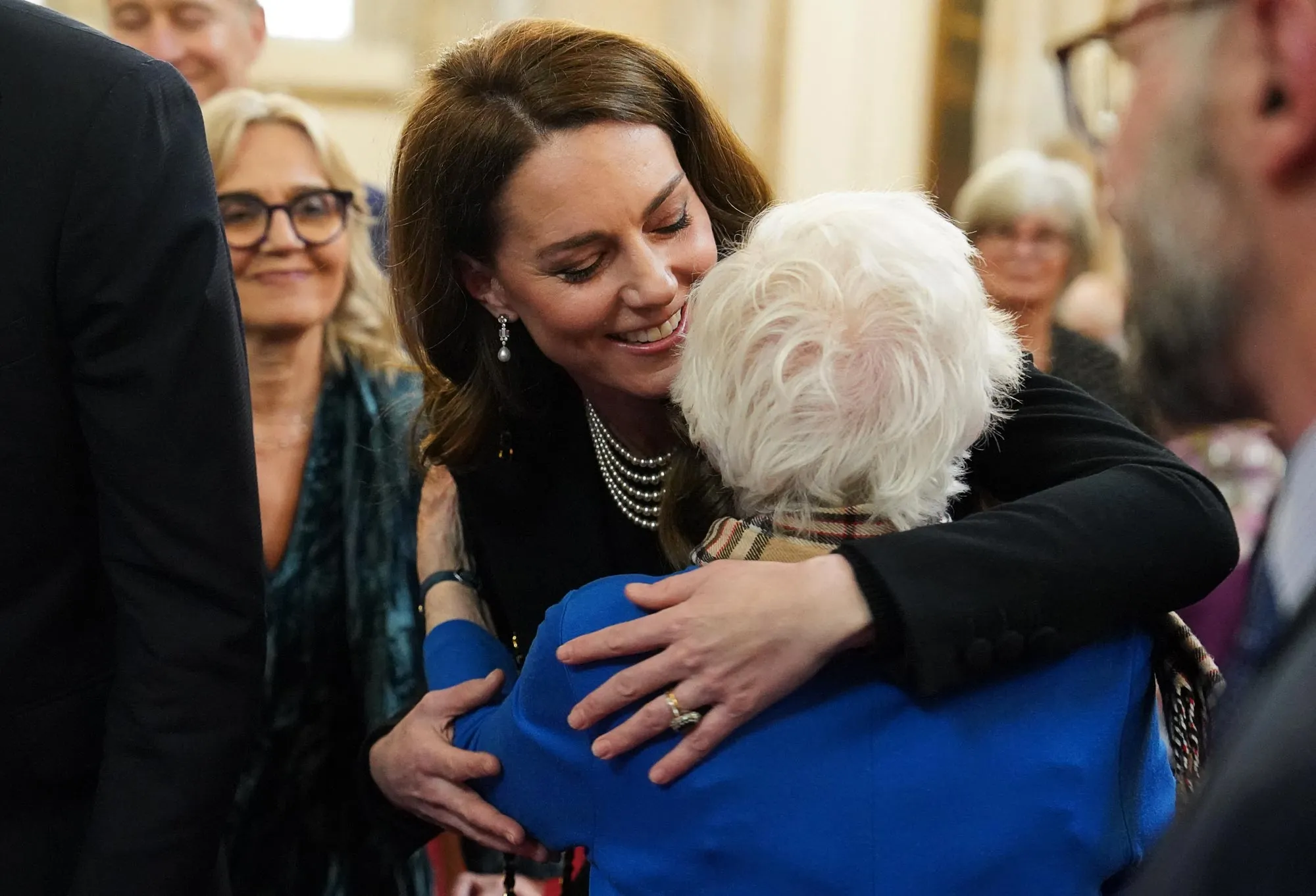 Kate Middleton Hugs Survivor During Holocaust Memorial Day Event With Prince William 159